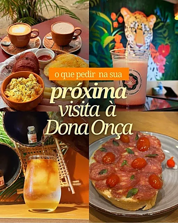 Mesa com cappuccinos, cuscuz e brusqueta